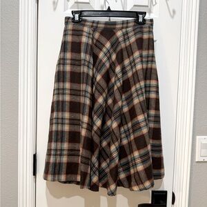 High waist plaid skirt, lined, circle